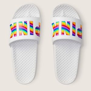 VS Victorias Secret Pink Single Strap Slide Sandal Slipper Flip Flop S 5/6